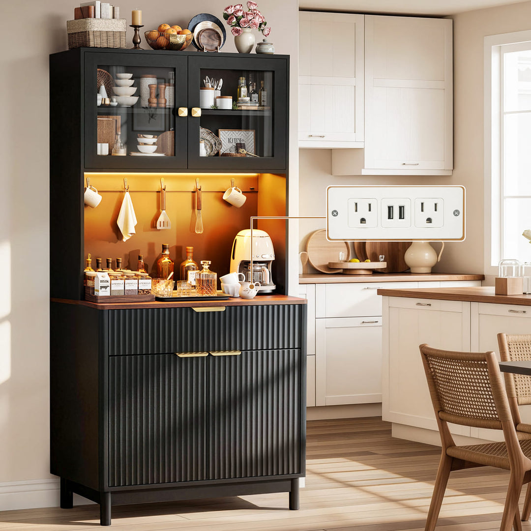 2-Door Fluted Kitchen Hutch Assembly Guidance