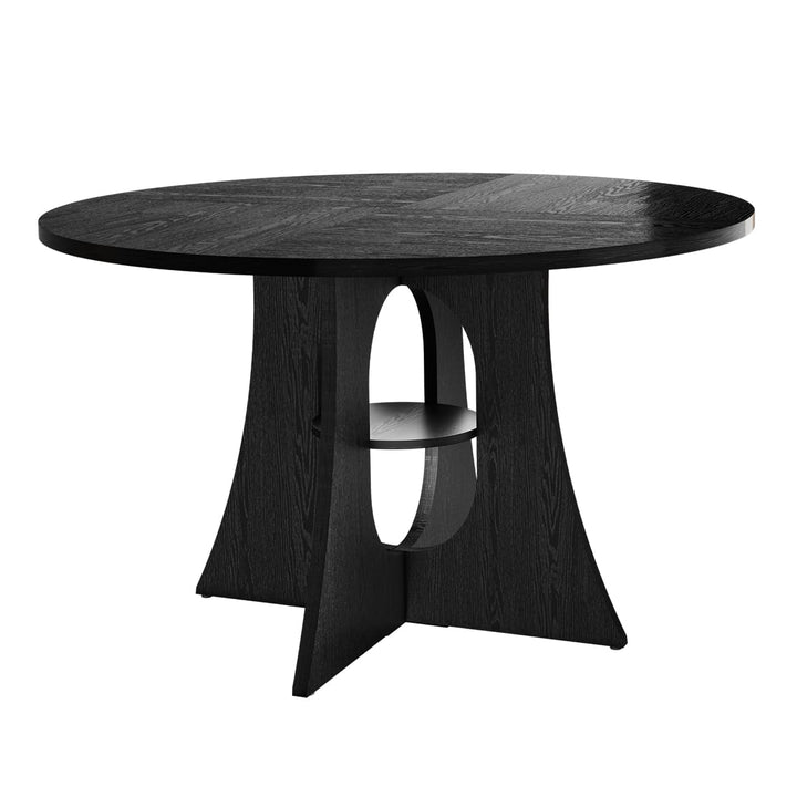 Indoor Cross-Pedestal Round Dining Set, 7-Piece