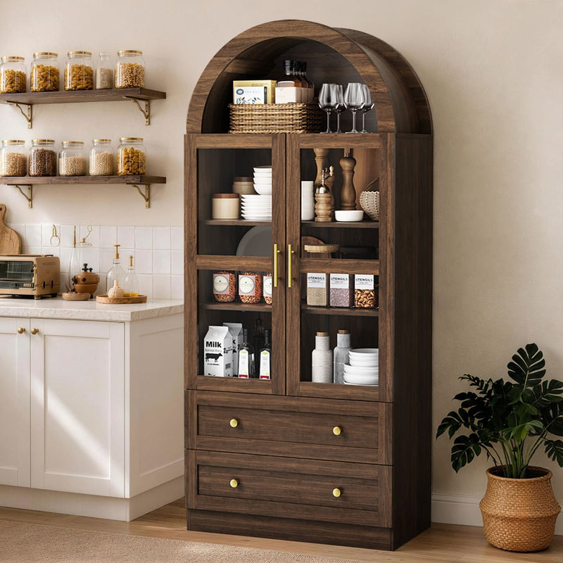 Arched Storage Cabinet with Acrylic Doors