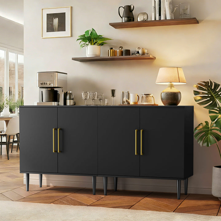 2-Door Accent Cabinet with Gold Handles