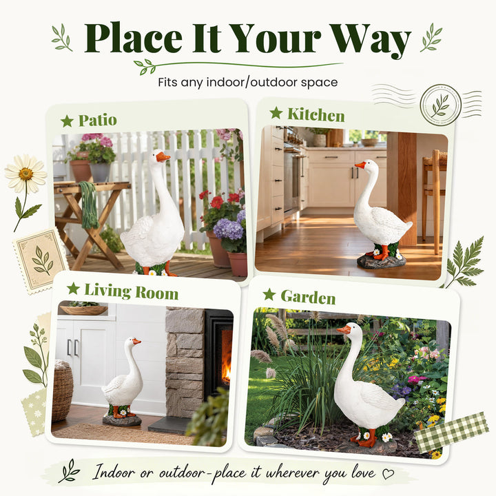 Porch Goose Statue, 19" H