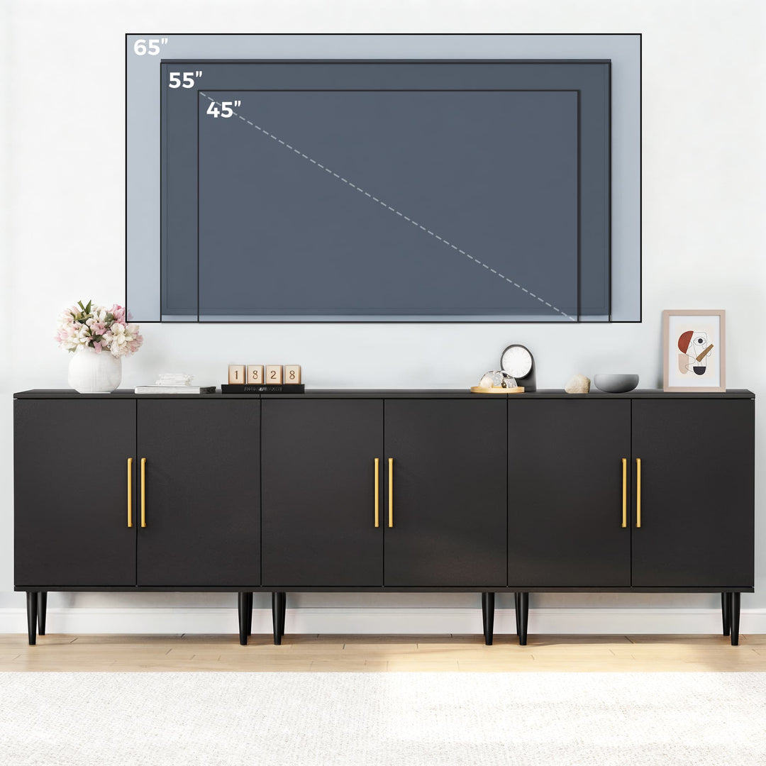 2-Door Accent Cabinet with Gold Handles