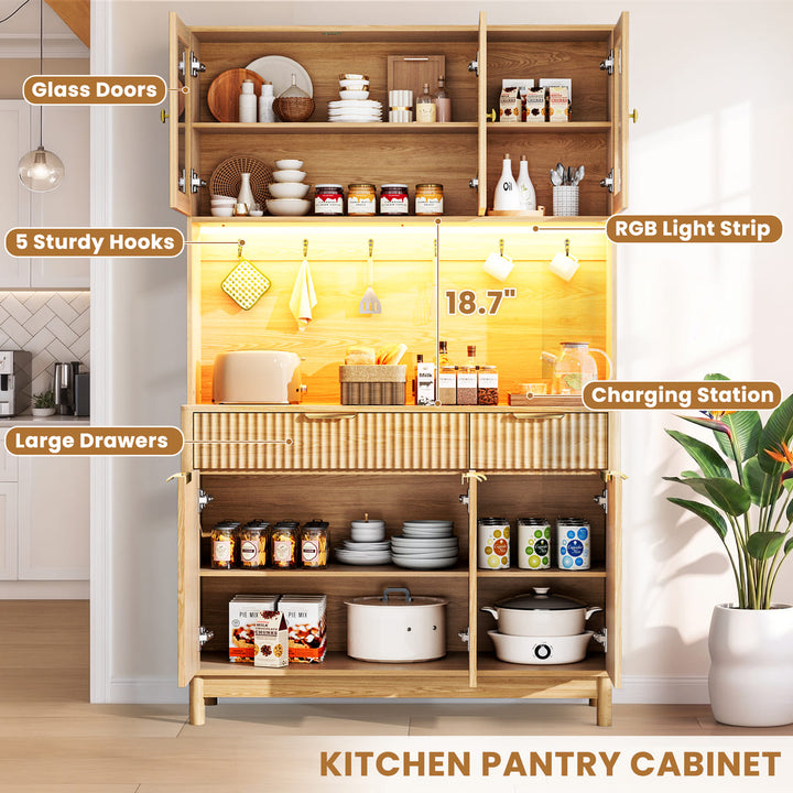 3-Door Fluted Kitchen Hutch