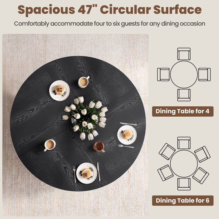 Indoor Cross-Pedestal Round Dining Table