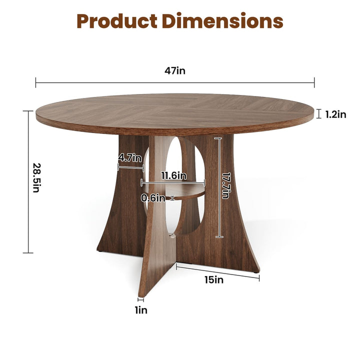 Indoor Cross-Pedestal Round Dining Table