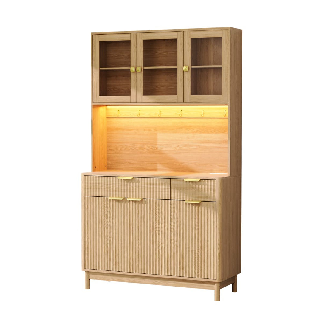 3-Door Fluted Kitchen Hutch