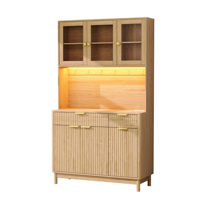 3-Door Fluted Kitchen Hutch