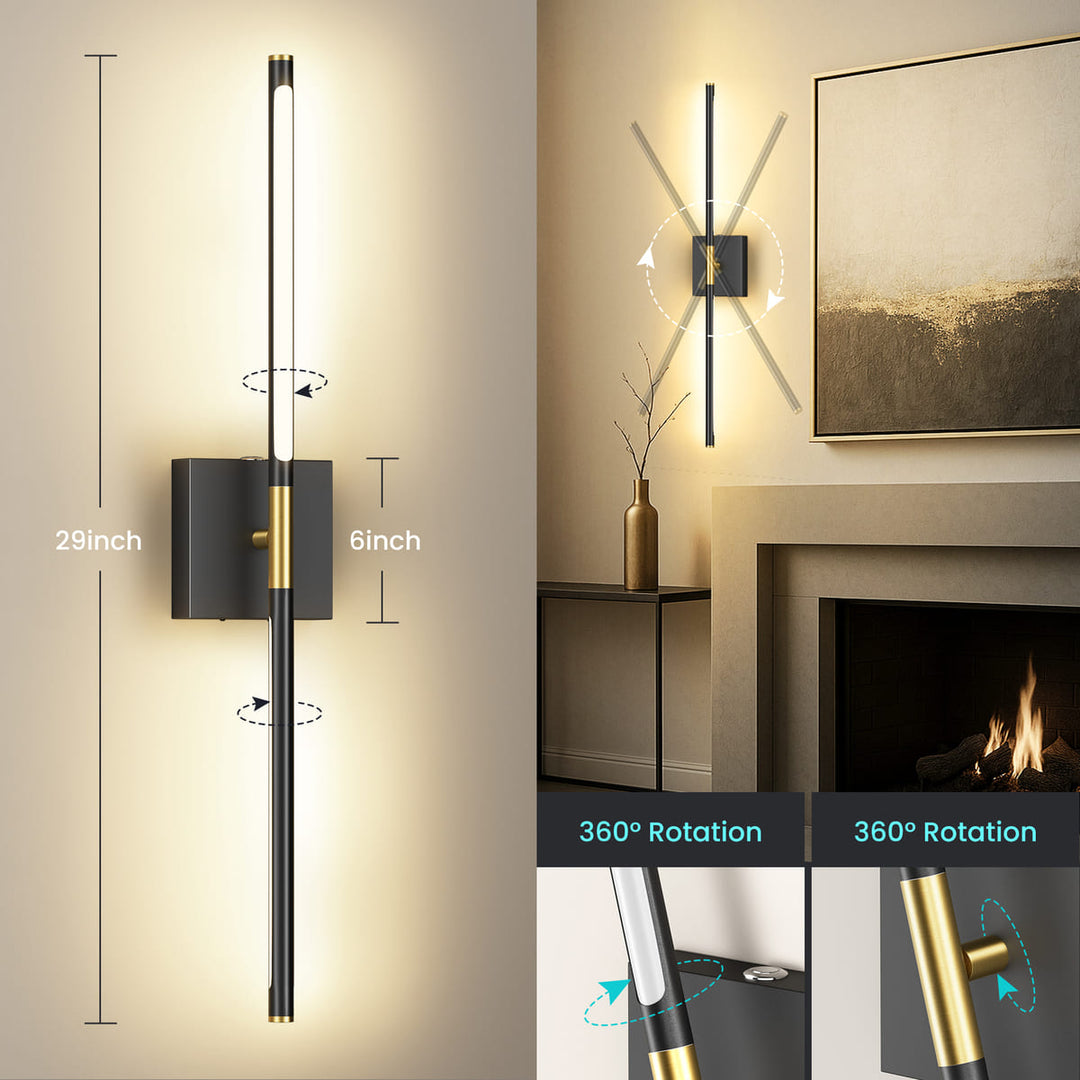Rechargeable LED Wall Sconces with Remote, Set of 2