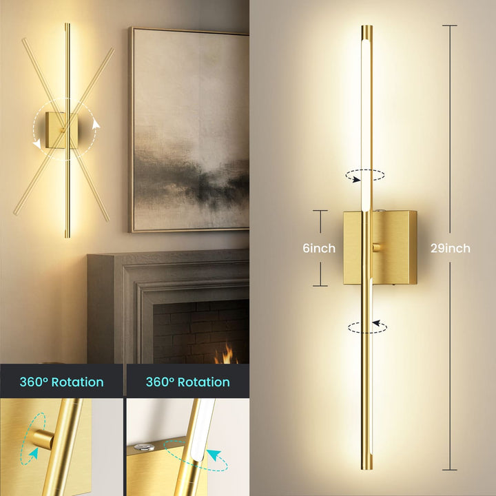 Rechargeable LED Wall Sconces with Remote, Set of 2