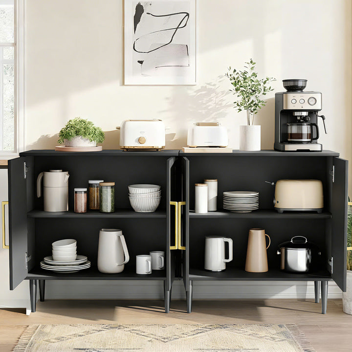 2-Door Accent Cabinet with Gold Handles