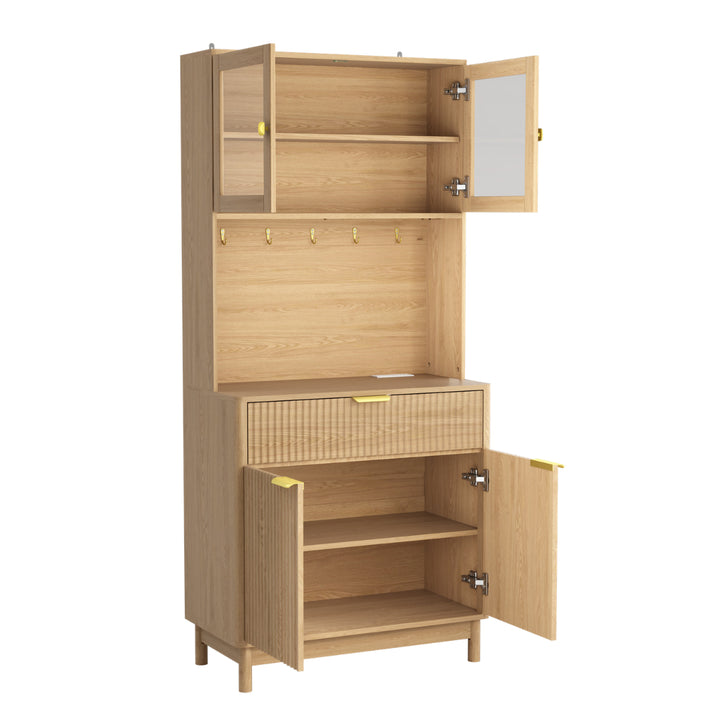 2-Door Fluted Kitchen Hutch