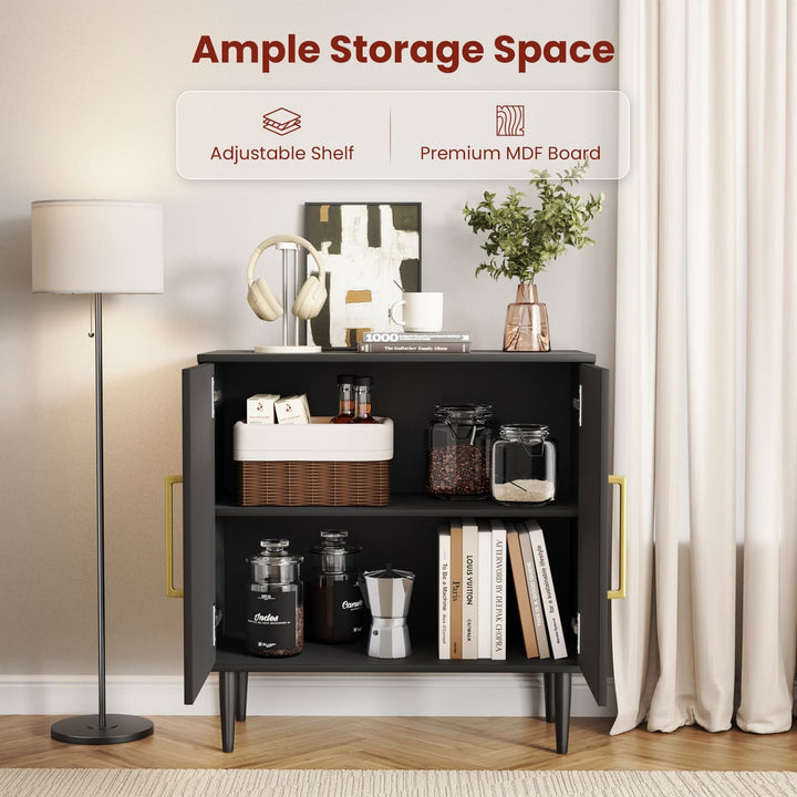 2-Door Accent Cabinet with Gold Handles