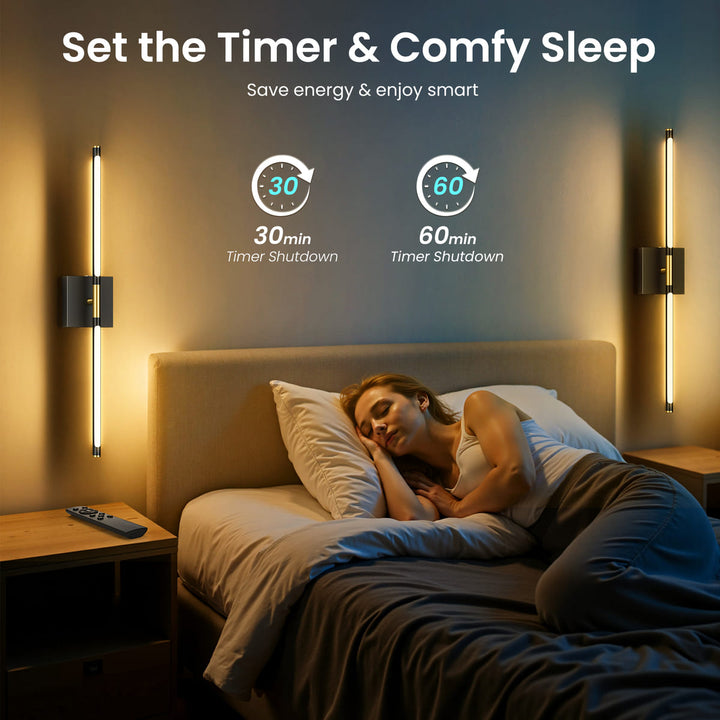 Rechargeable LED Wall Sconces with Remote, Set of 2