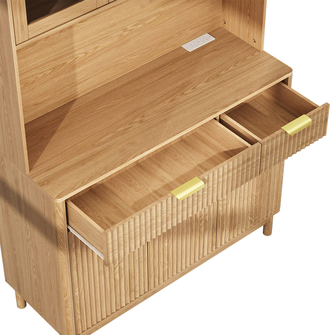 3-Door Fluted Kitchen Hutch