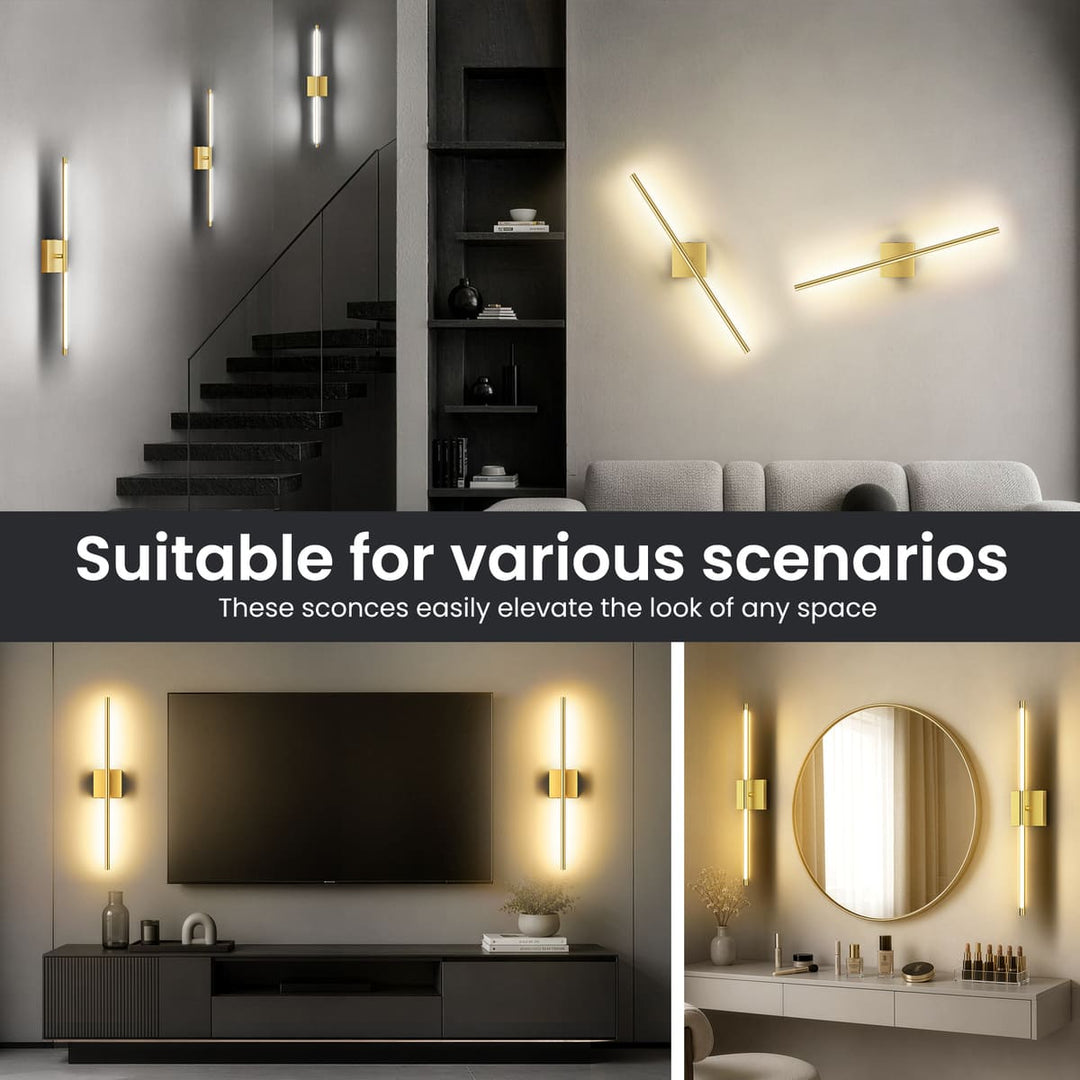 Rechargeable LED Wall Sconces with Remote, Set of 2