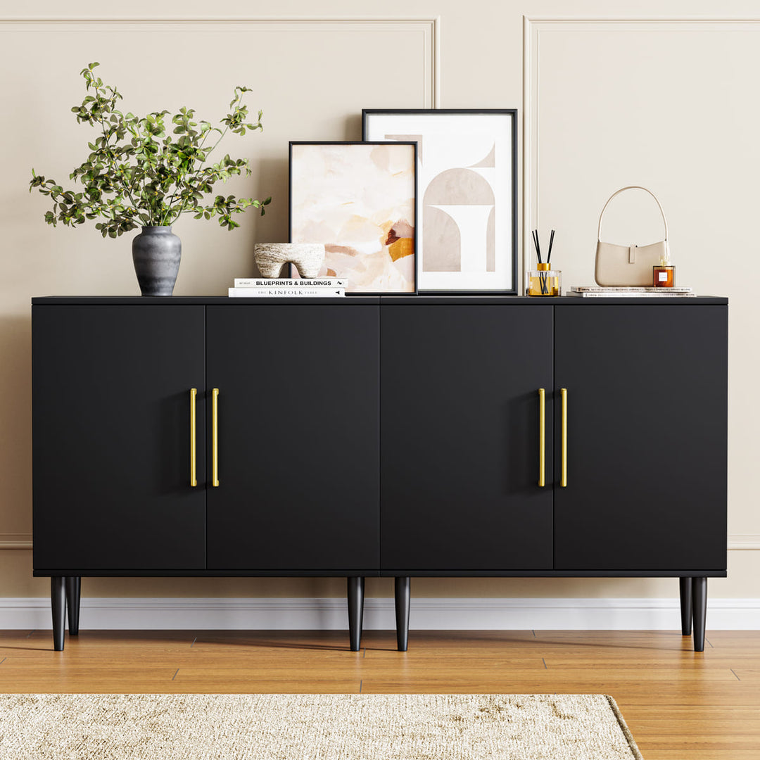 2-Door Accent Cabinet with Gold Handles