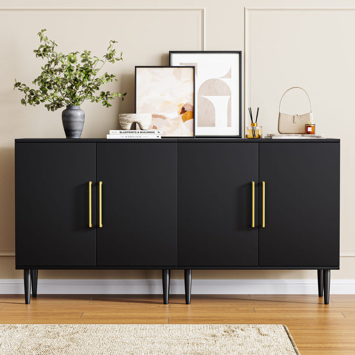 2-Door Accent Cabinet with Gold Handles