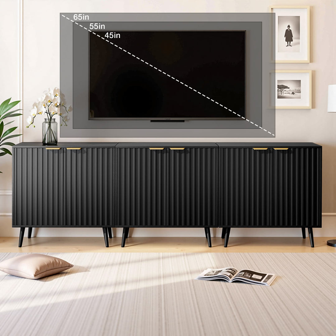 Fluted Sideboard Cabinet with Adjustable Shelf