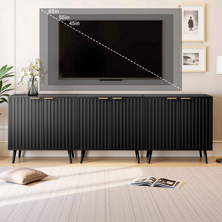 Fluted Sideboard Cabinet with Adjustable Shelf
