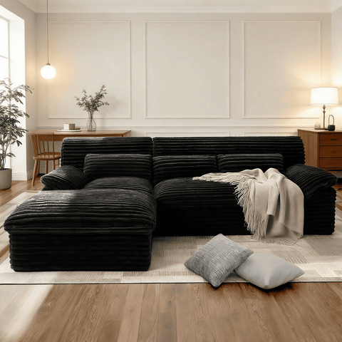 Corduroy Boneless Cloud Sectional Sofa