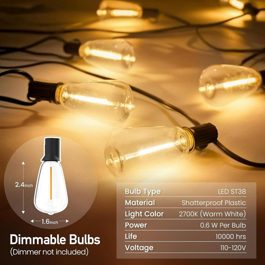 26ft Outdoor String Lights