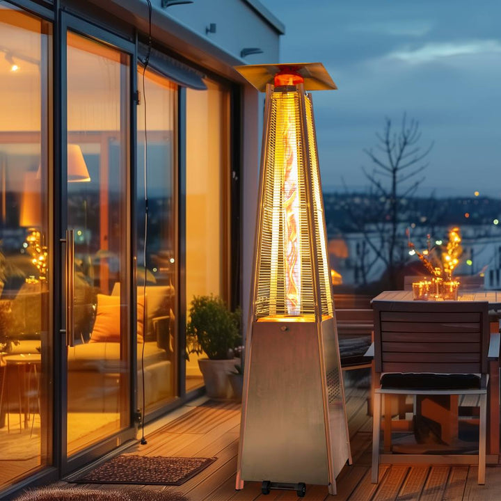 Pyra Propane Pyramid Patio Heater 48,000 BTU, with Glass Flame Tube