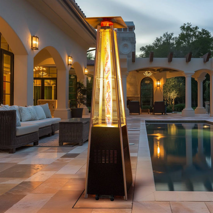 Pyra Propane Pyramid Patio Heater 48,000 BTU, with Glass Flame Tube