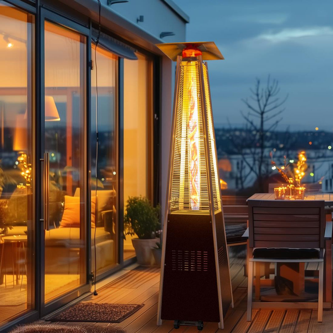 Pyra Propane Pyramid Patio Heater 48,000 BTU, with Glass Flame Tube