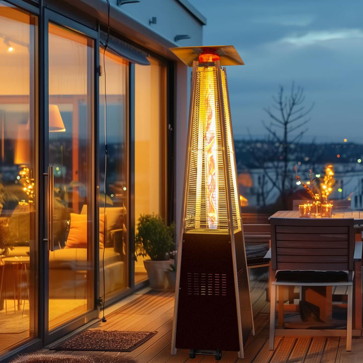 Pyra Propane Pyramid Patio Heater 48,000 BTU, with Glass Flame Tube