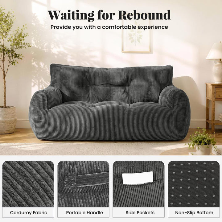 Pamapic Pro Bean Bag Sofa for You & Your Dog, Cozy Low-Profile Cuddle Lounge