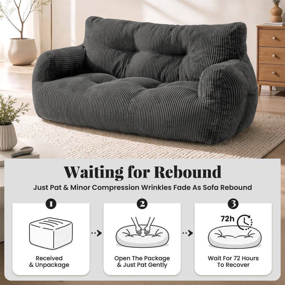 Family Bean Bag Sofa Set, 2-Seat + Kid