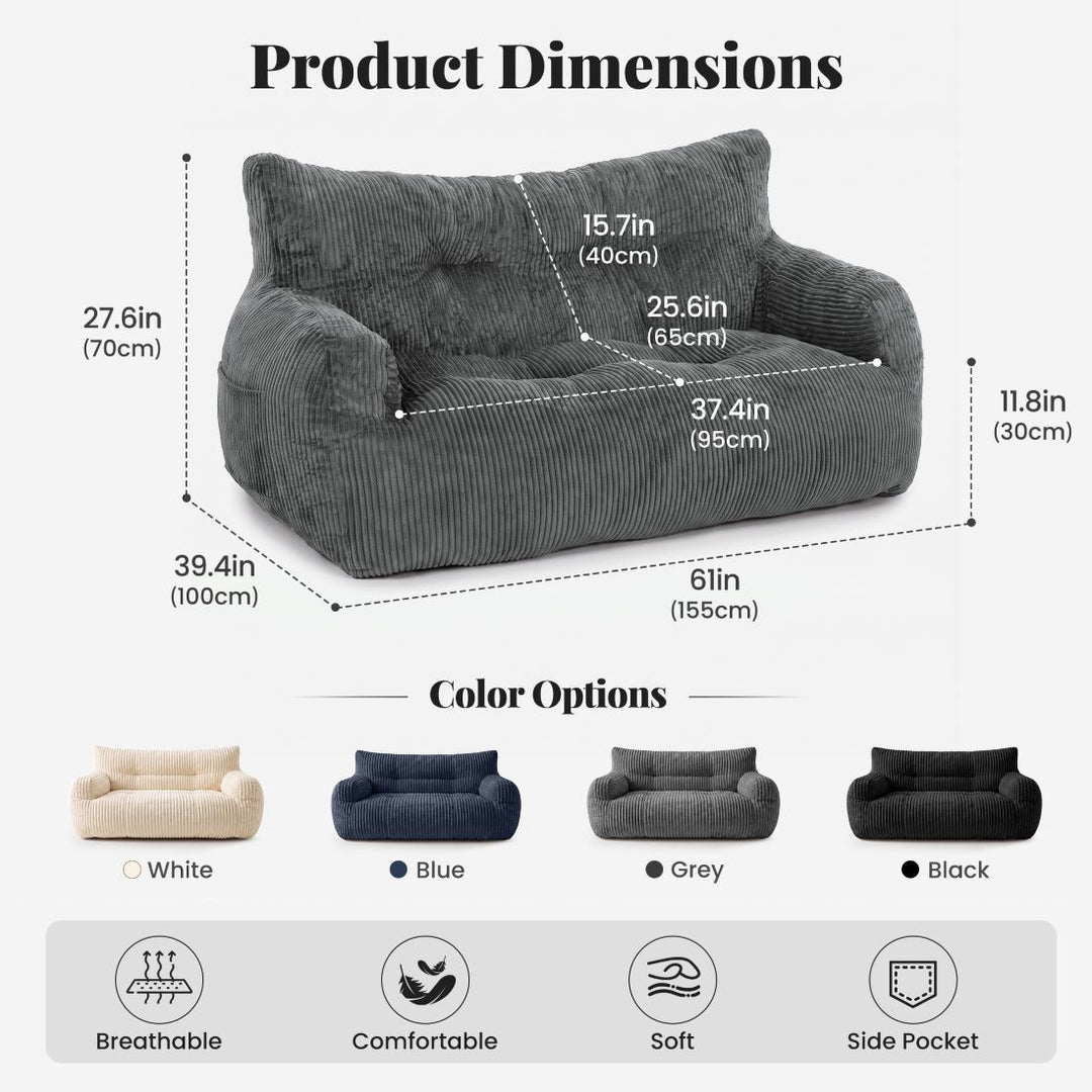Double Comfort Duo, 2 x Bean Bag Sofa