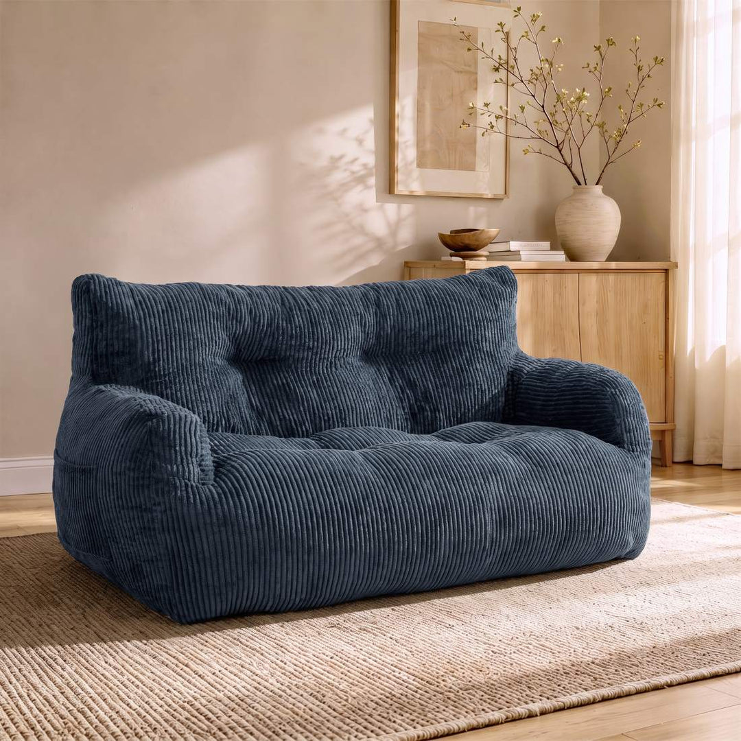 Pamapic 61" Bean Bag Sofa, Deeper Seat Loveseat