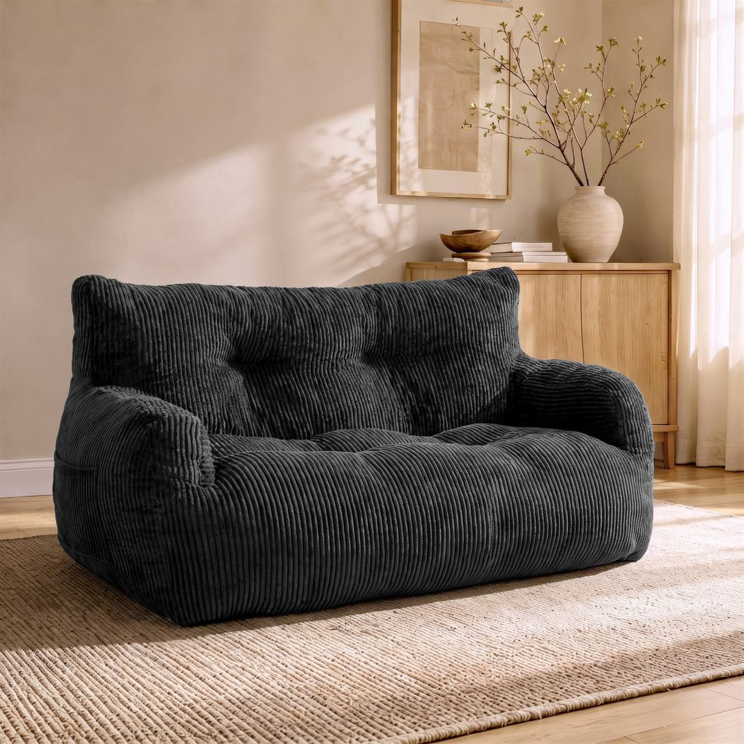 Pamapic 61" Bean Bag Sofa, Deeper Seat Loveseat