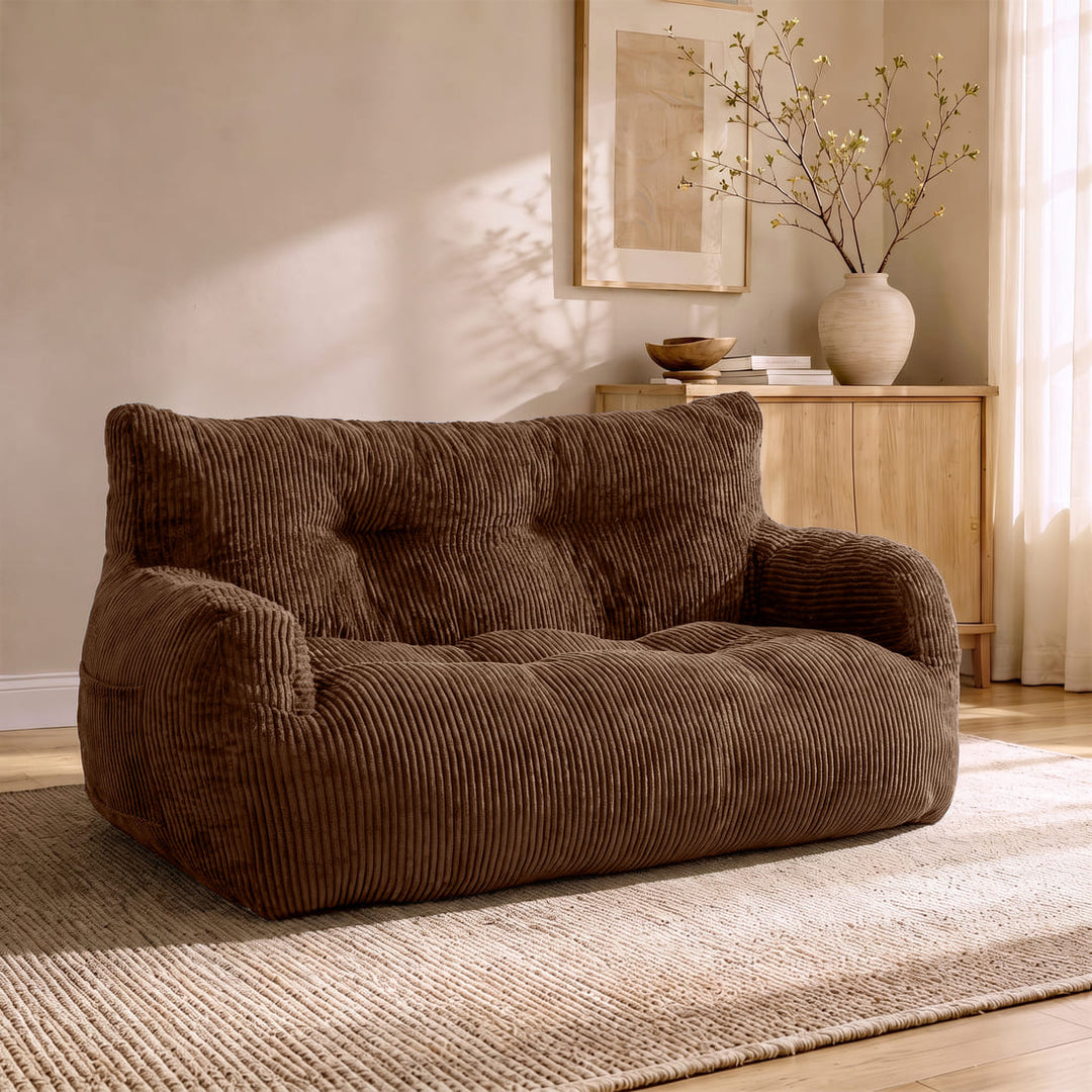 Pamapic 61" Bean Bag Sofa, Deeper Seat Loveseat