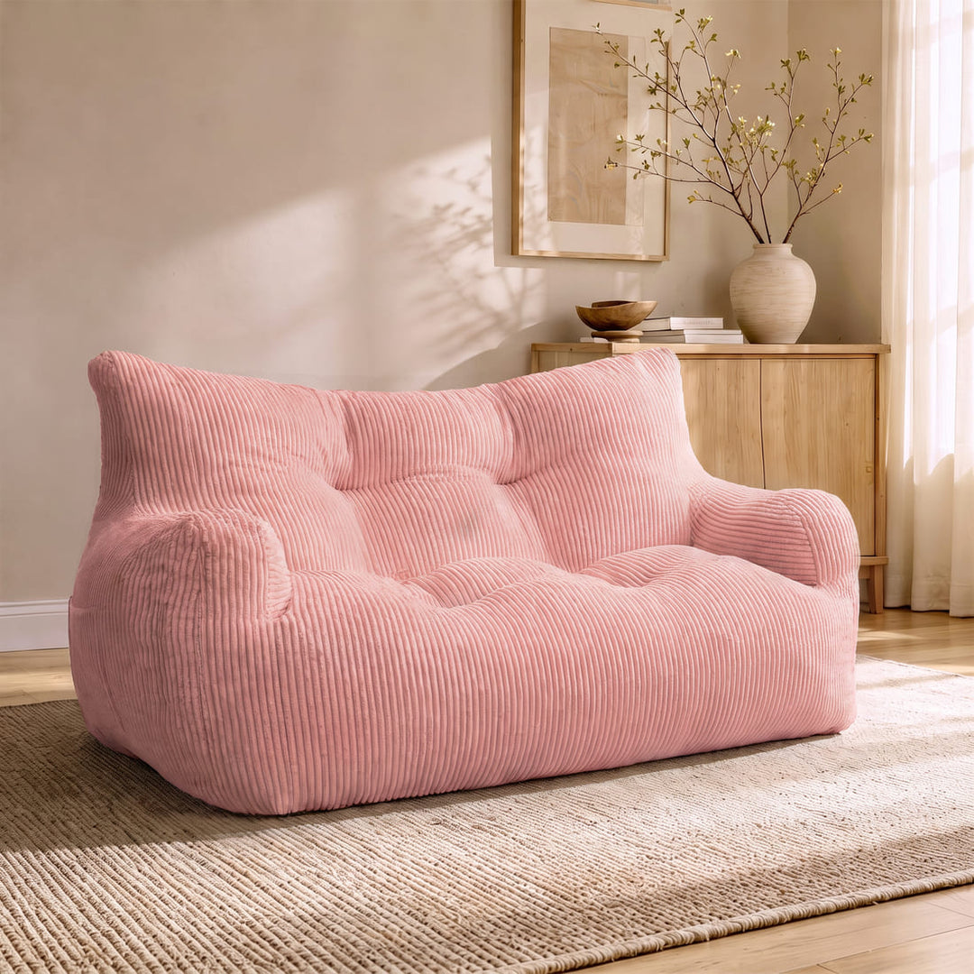 Pamapic 61" Bean Bag Sofa, Deeper Seat Loveseat