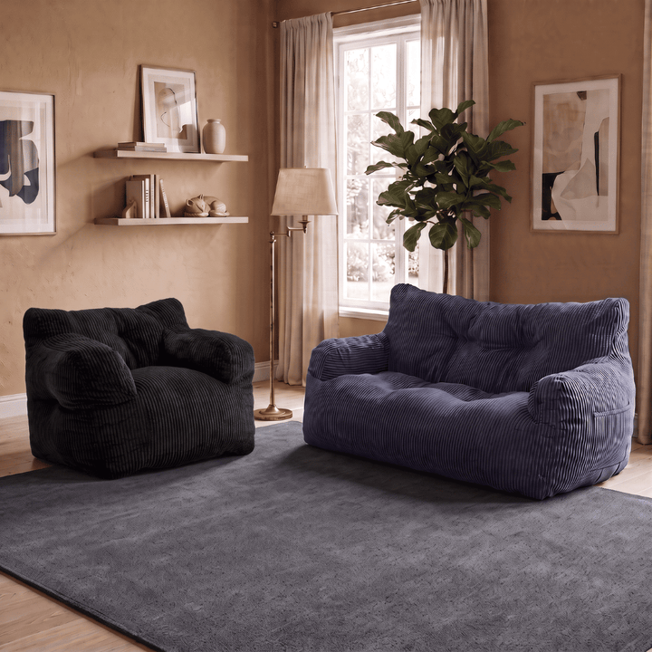Family Bean Bag Sofa Set, 2-Seat + Kid