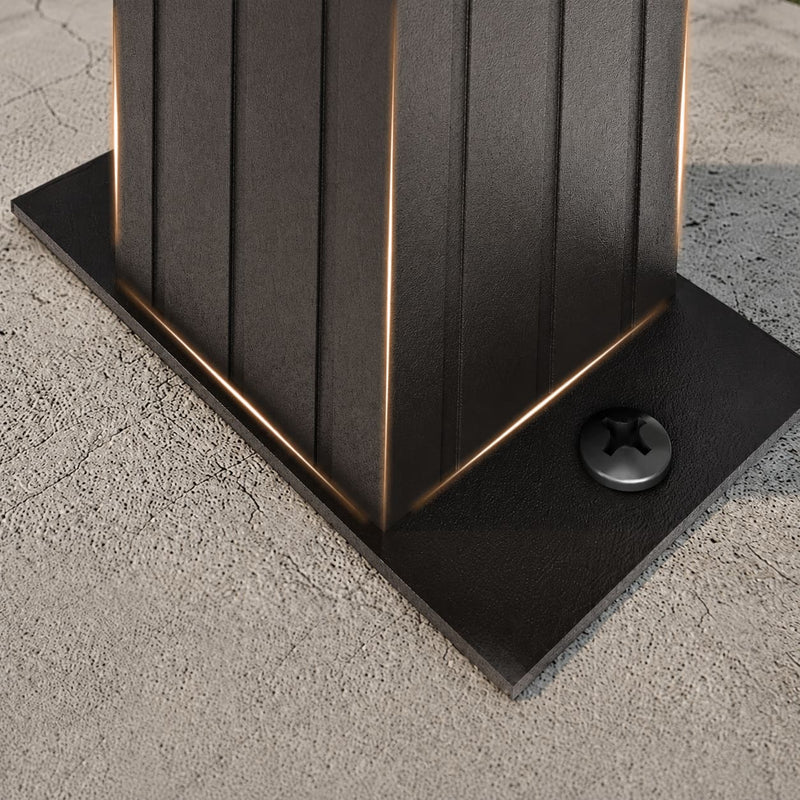 Pamapic Aera lean to patio gazebo with pre-drilled base plate for secure floor anchoring