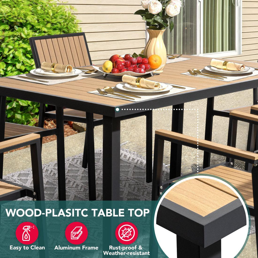 Grain Outdoor Dining Set, 8-Piece, Walnut