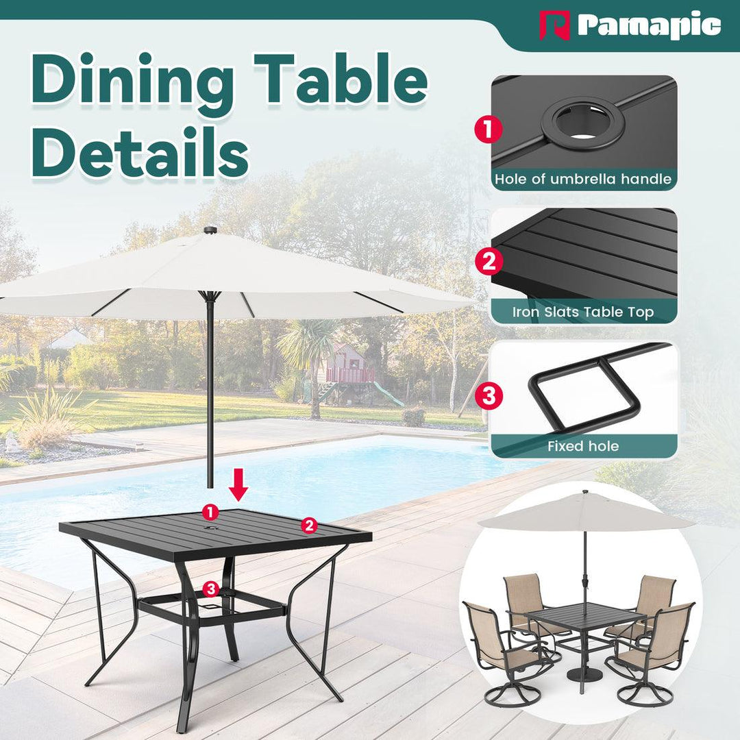 Lume Textilene Outdoor Dining Set, 5-Piece, Full Swivel