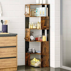5-Tier Corner Shelf Bookcase, 63-Inch