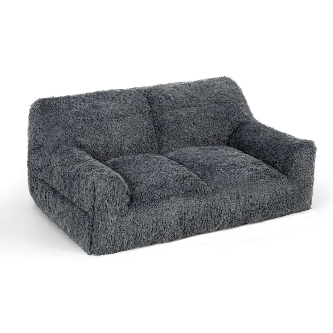 2-Seat Faux Fur Bean Bag Sofa