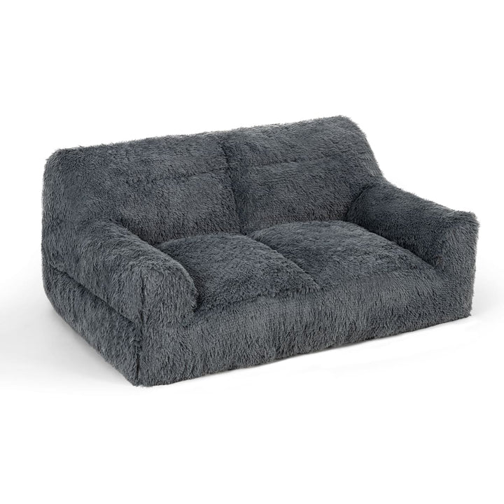 2-Seat Faux Fur Bean Bag Sofa