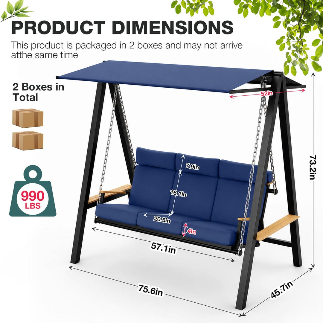 Forge Patio Swing, 3-Seat